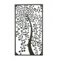 Décoration murale métal : Arbre design anthracite & ambré, H 70 cm