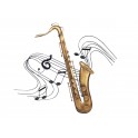 Déco murale musique : Portée & Saxo, Longueur 68 cm