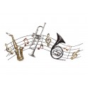 Déco murale musique : Portée & Saxo, L 68 cm