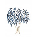 Décoration Murale Arbre : Bosquet de Papyrus bleu, H 90 cm