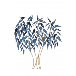 Décoration Murale Arbre : Bosquet de Papyrus bleu, H 90 cm