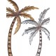 Décoration Murale Métal : Deux palmiers, Silver & Sun, H 80 cm
