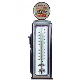 Thermomètre vintage métal XL, Modèle Station Essence 3, H 48 cm