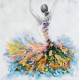 Tableau Danseuse : Ballerine multicolore, H 80 cm