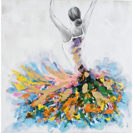 Tableau Danseuse : Ballerine multicolore, H 80 cm