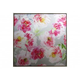 Tableau Fleurs encadré : Pivoines roses, H 80 cm