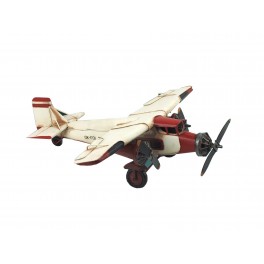 Miniature Laiton : Avion en métal Blanc, L 24 cm