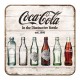 Sous-bock Métal & Liège : Modèle Coca-Cola History, 5 Bouteilles, 9 x 9 cm