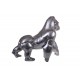 Statuette Gorille DesignL, Finition Silver, H 51 cm