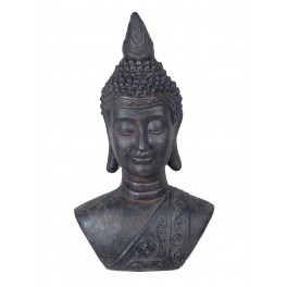 Statuette XL ethnique : Buste Bouddha XL, Gris vieilli, H 65 cm