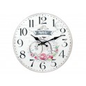Horloge Florale Shabby Chic, Vélo à Paris, Diam 34 cm