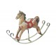 Le Cheval de manège à Bascule, Marron & Rouge, L 22 cm