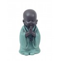 Figurine Petit Moine méditation, Bleu, Collection Baby Zen, H 12,5 cm