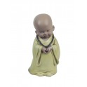 Figurine Petit Moine méditation, Vert, Collection Baby Zen, H 12,5 cm