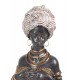 Statuette ethnique : Buste Africaine, Vert, H 32 cm