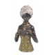 Statuette ethnique : Buste Africaine, Vert, H 32 cm