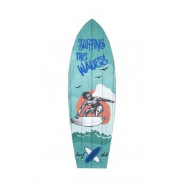 Déco Planche de Surf Murale : Mod Surfing The Waves, H 75 cm