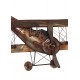 Déco Murale métal : Avion Bi-plan industriel, L 75 cm