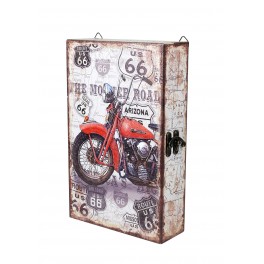 Boite à clés Vintage, Modèle Moto & Route 66, H 32 cm