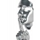 Sculpture Design Résine : Indiscrétion, Mod Argent brillant, H 57 cm