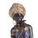 Statuette ethnique : Buste Africaine, Violet, H 27 cm