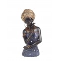 Statuette ethnique : Buste Africaine, Violet, H 27 cm