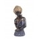 Statuette ethnique : Buste Africaine, Violet, H 27 cm