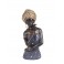 Statuette ethnique : Buste Africaine, Violet, Hauteur 27 cm