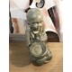 Figurine Zen Intérieur & Extérieur en Fibre : Moine & Coupelle, H 34 cm