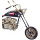 Moto en métal Type Chopper, Collection 2019, L 27 cm, Couleur Bleu