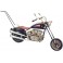 Moto en métal Type Chopper, L 27 cm, Couleur Bleu