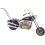 Moto en métal Type Chopper, Collection 2019, L 27 cm, Couleur Bleu