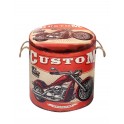 Tabouret-Coffres Vintage : Custom Motorbike, H 42 cm