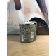 Bougeoir cylindrique céramique : Modèle Silver Roses (Grand), H 12 cm