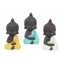 Set 3 figurines Mini Bouddha Zen, Collection Color Line, H 12 cm