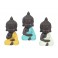 Set 3 figurines Mini Bouddha Zen, Collection Color Line, H 12 cm