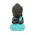 Figurine Mini Bouddha Zen, Mod Bleu, Collection Color Line, H 15 cm