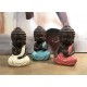 Figurine Mini Bouddha Zen, Mod Bleu, Collection Color Line, H 15 cm