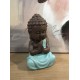 Figurine Mini Bouddha Zen, Mod Bleu, Collection Color Line, H 15 cm