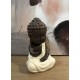 Figurine Mini Bouddha Zen, Mod Blanc, Collection Color Line, H 15 cm