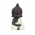 Figurine Mini Bouddha Zen, Mod Blanc, Collection Color Line, H 15 cm