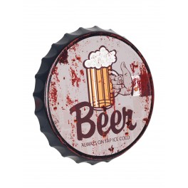 Déco Murale Capsule Métal : Modèle Official Beer Taster, Diam 34 cm