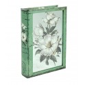 Boite Livre Mdf & Miroir, Modèle Beautiful Flowers, H 24 cm