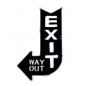 Déco murale métal : Enseigne EXIT, Modèle Noir, H 80 cm