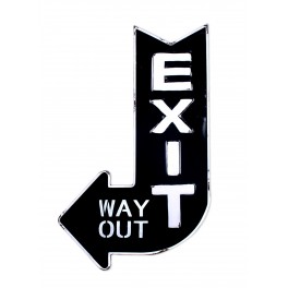 Déco murale métal : Enseigne EXIT, Modèle Noir, H 80 cm