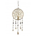 Suspension Arabesque : Arbre de vie cerclé avec cloches à tintement, H 75 cm