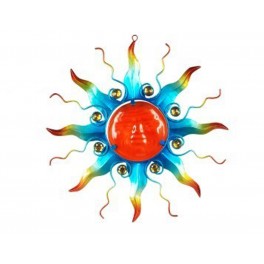 Soleil décoratif Mural, Collection Kolor, Orange & Bleu, Diam 37 cm