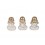 Statuettes déco : Set 3 Moines de la Sagesse, White & Gold, H 12 cm