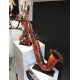 Sculpture Musique Fer : Le saxophone multicolore sur socle, H 71 cm