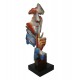 Sculpture Homme Fer : Le Silence multicolore sur socle, H 70 cm